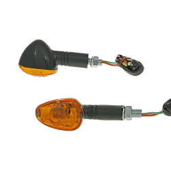 Indicator Light Set M10 Thread Black Doozy Orange, Long Version