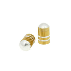 Valve Cap Set Bullet Anodized Aluminum - Gold - Universal