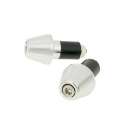 Handlebar Vibration Dampers / Bar Ends Short 17.5mm - Silver