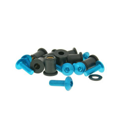 Hexagon Socket Screw Set Incl. Nuts M5x16 Aluminum Blue - 8 Pcs Each - Fairing / Styling