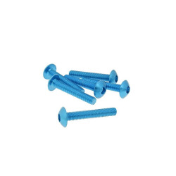 Fairing Screws Hex Socket Head - Anodized Aluminum Blue - Set Of 6 Pcs - M5x30