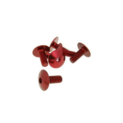 Fairing Screws Hex Socket Head - Anodized Aluminum Red - Set Of 6 Pcs - M6x15