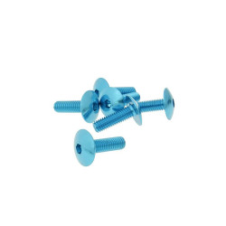 Fairing Screws Hex Socket Head - Anodized Aluminum Blue - Set Of 6 Pcs - M6x20