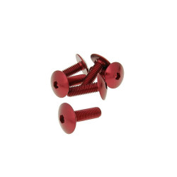 Fairing Screws Hex Socket Head - Anodized Aluminum Red - Set Of 6 Pcs - M6x20