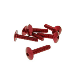 Fairing Screws Hex Socket Head - Anodized Aluminum Red - Set Of 6 Pcs - M6x30