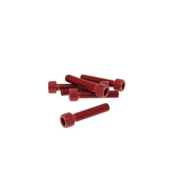 Hexagon Socket Screw Set - Anodized Aluminum Red - 6 Pcs - M6x30 - Styling