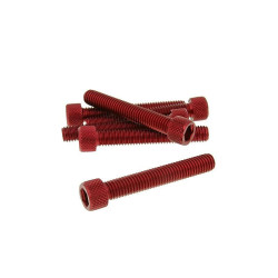 Hexagon Socket Screw Set - Anodized Aluminum Red - 6 Pcs - M8x50 - Styling