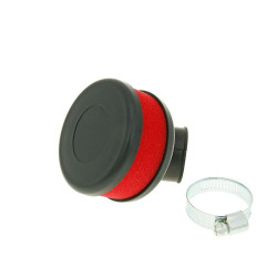 Air Filter Flat Foam Red 28-35mm Bent Carb Connection (adapter)