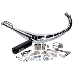 Exhaust Yasuni R2 Black Chromed For Minarelli AM6, Derbi D50B0, EBE Offroad, SM