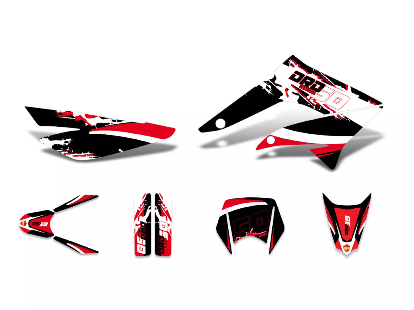 Decal Set Black-white-red Glossy For Derbi Senda DRD 11-17