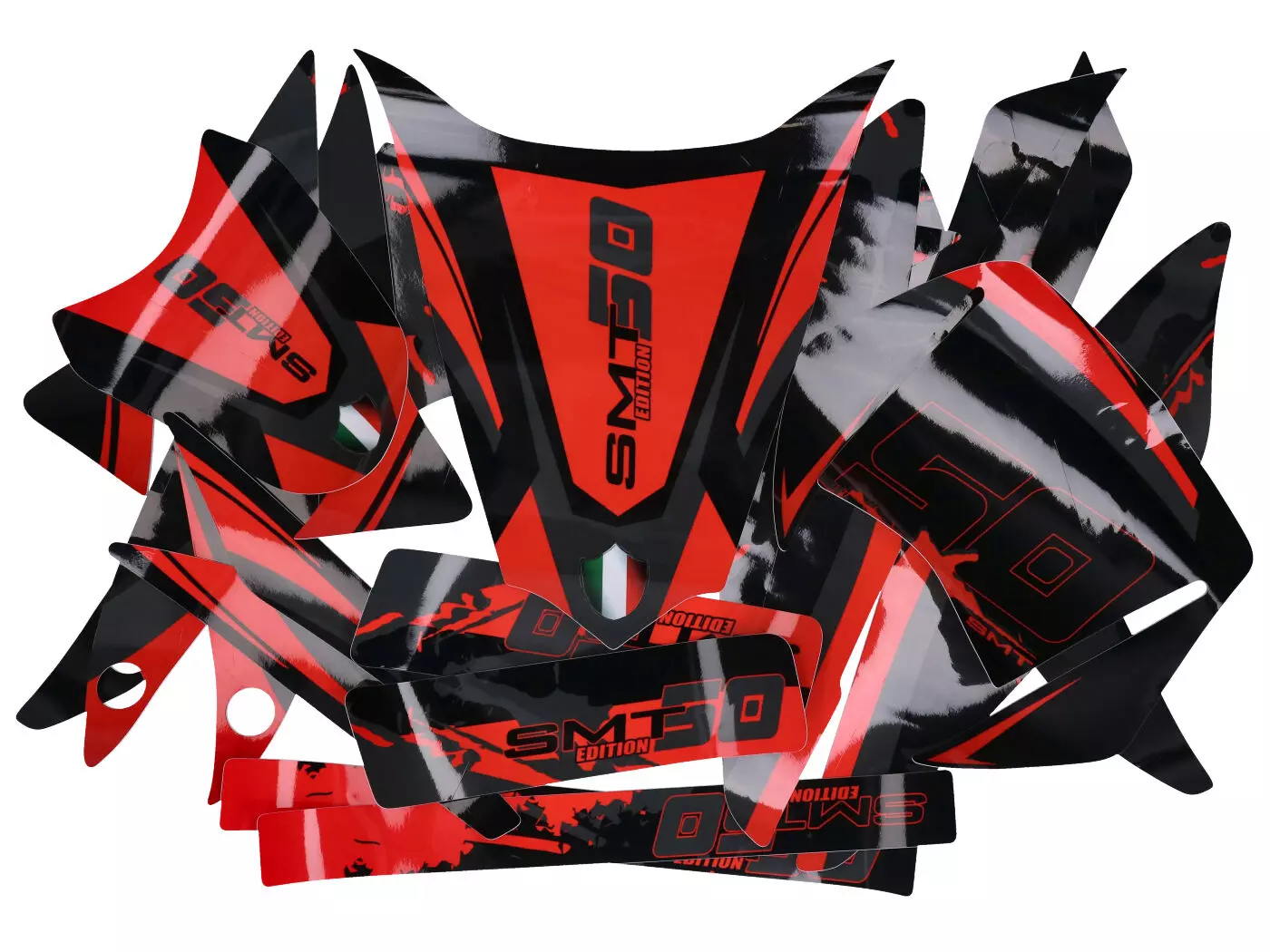 Decal Set Black-red-grey Glossy For Gilera SMT 11-17