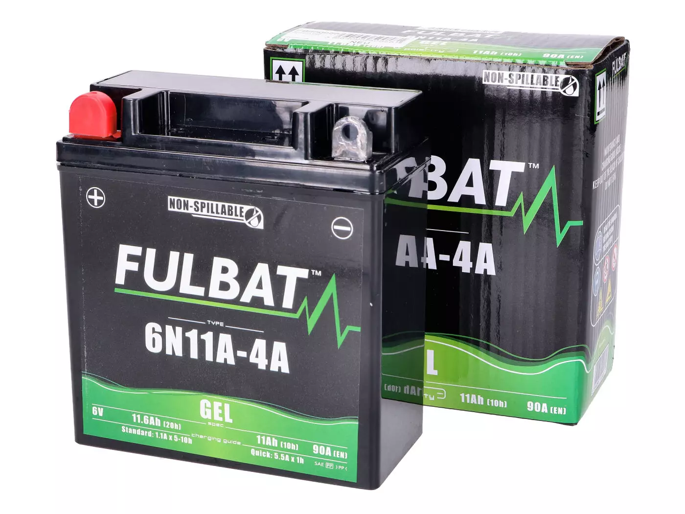 Battery Fulbat 6N11A-4A 6V 11Ah GEL For Simson S50, S51, SR50, SR80, MZ TS, ES, ETS