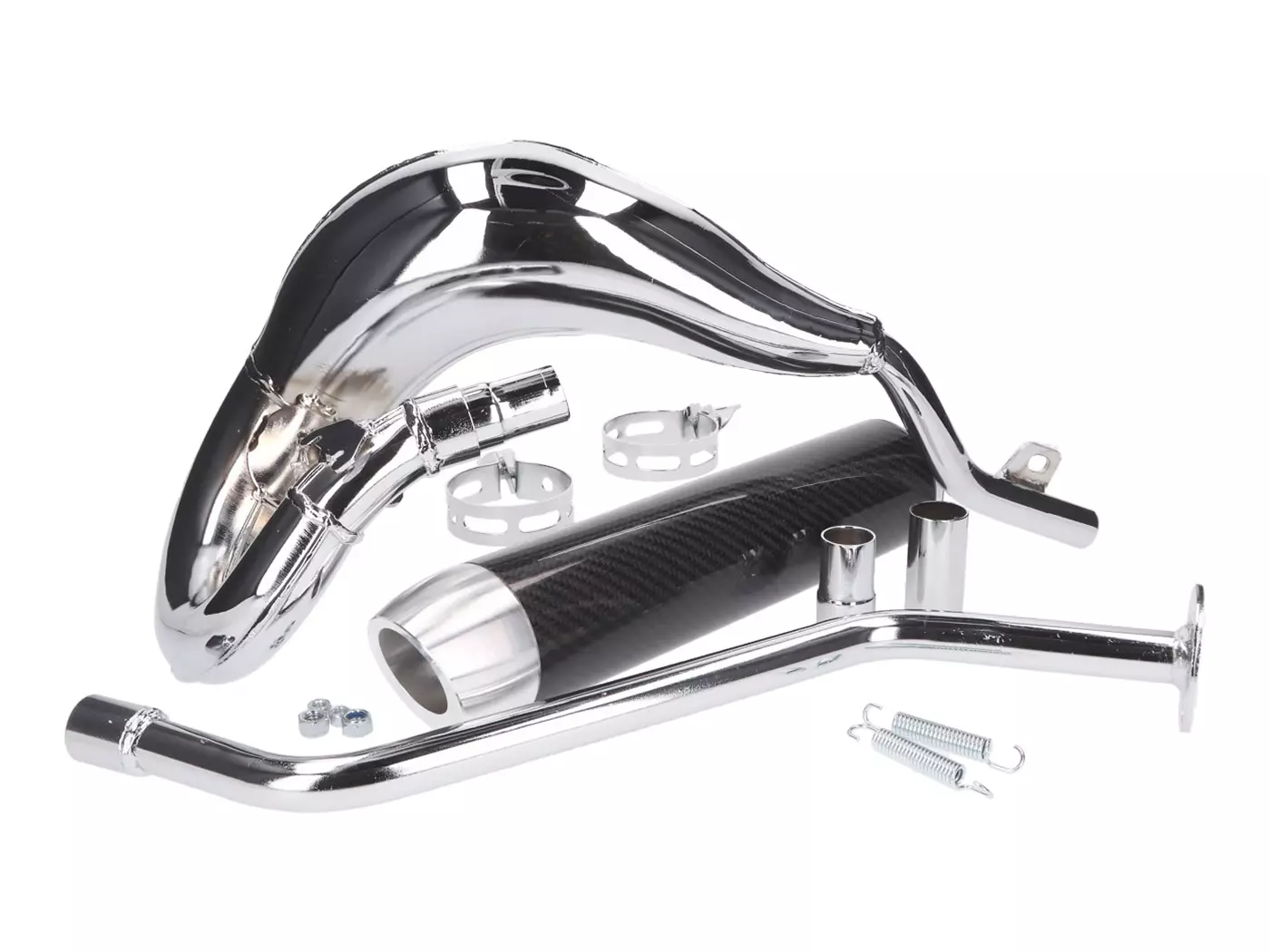 Exhaust Turbo Kit Bufanda RQ Chrome For Generic Trigger, Keeway, KSR-Moto, Ride, Explorer