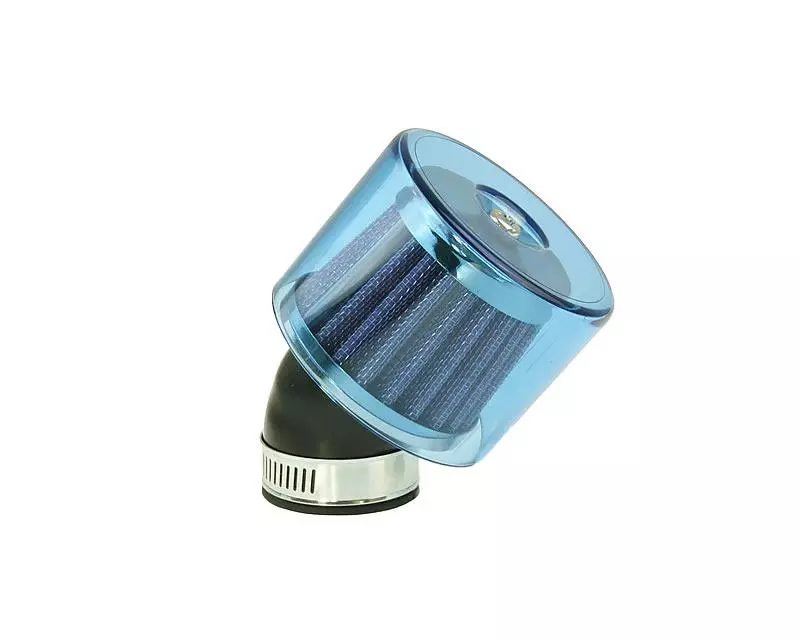 Air Filter Air-System Metal Gauze Filter 35mm 45° Carburetor Connection Blue Shield