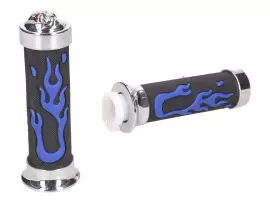 Handlebar Rubber Grip Set Custom Flame Blue