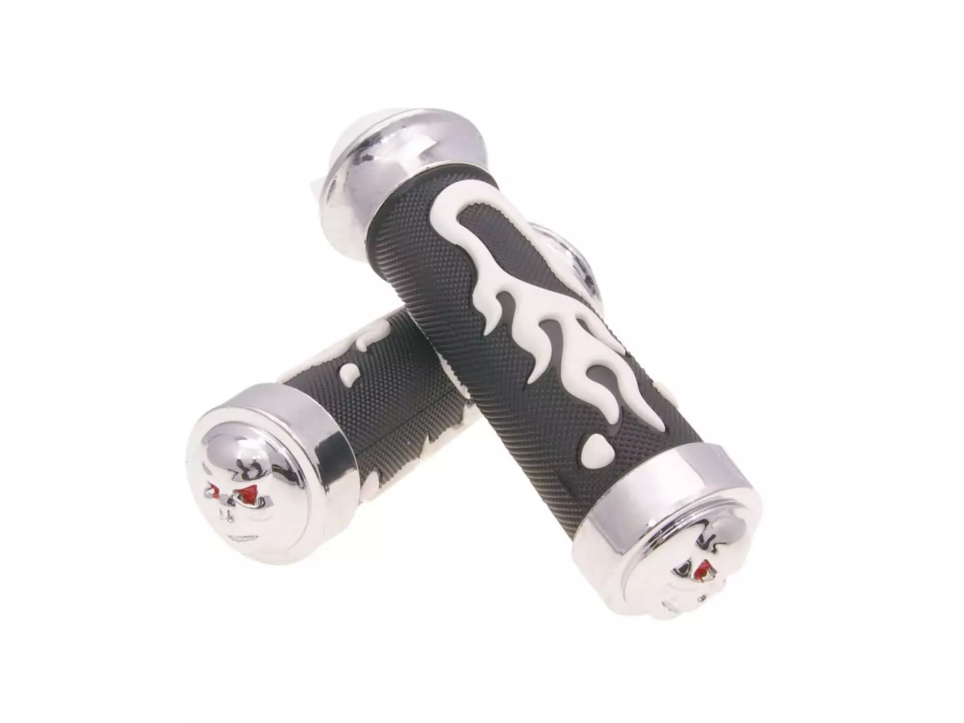 Handlebar Rubber Grip Set Custom Flame White