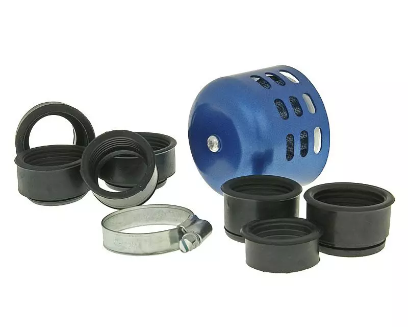 Air Filter Power Aluminium Cap / Shield 28-47mm Carb Connection Blue