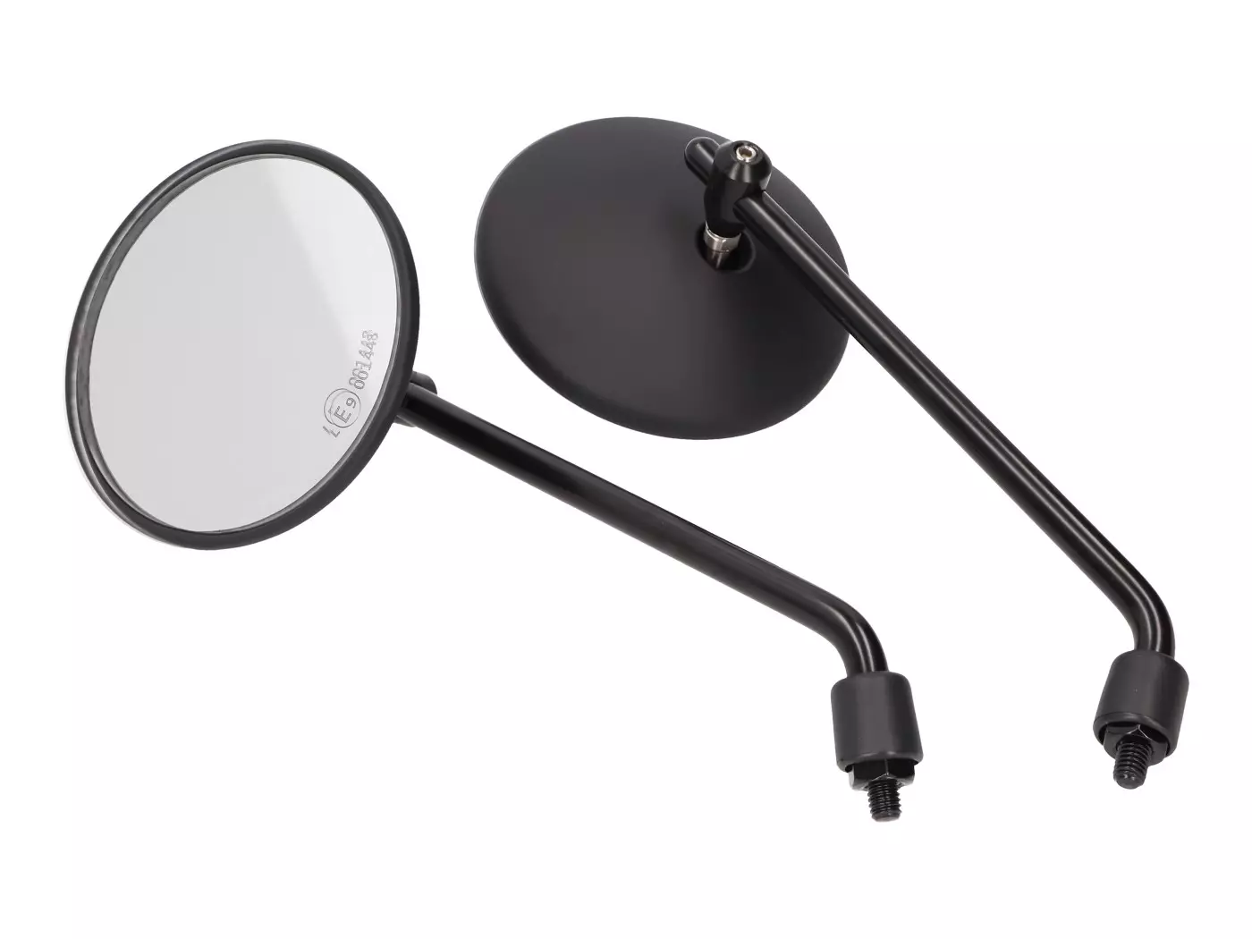 Mirror Set Round Aluminum Black M8 220mm