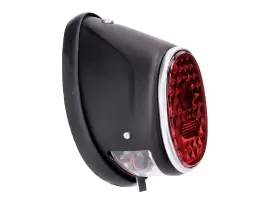 Tail Light Assy Moped Oval Black Universal For Puch MS, MV, Maxi, Kreidler, Zündapp