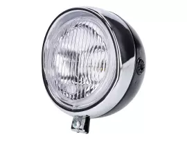 Headlight Assy Round Black Retro Universal For Puch, Kreidler, Zündapp And Many More