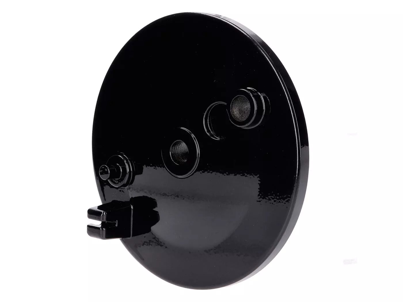 Rear Brake Cover W/o Stop Light Switch Hole, Black For Simson S50, S51, S70, KR51, SR4-1 Spatz, SR4-2 Star, SR4-3 Sperber, SR4-4 Habicht