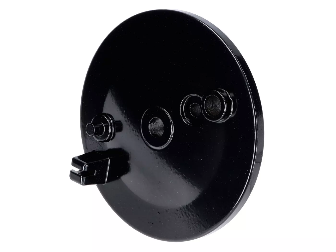 Rear Brake Cover W/ Stop Light Switch Hole, Black For Simson S50, S51, S70, KR51, SR4-1 Spatz, SR4-2 Star, SR4-3 Sperber, SR4-4 Habicht