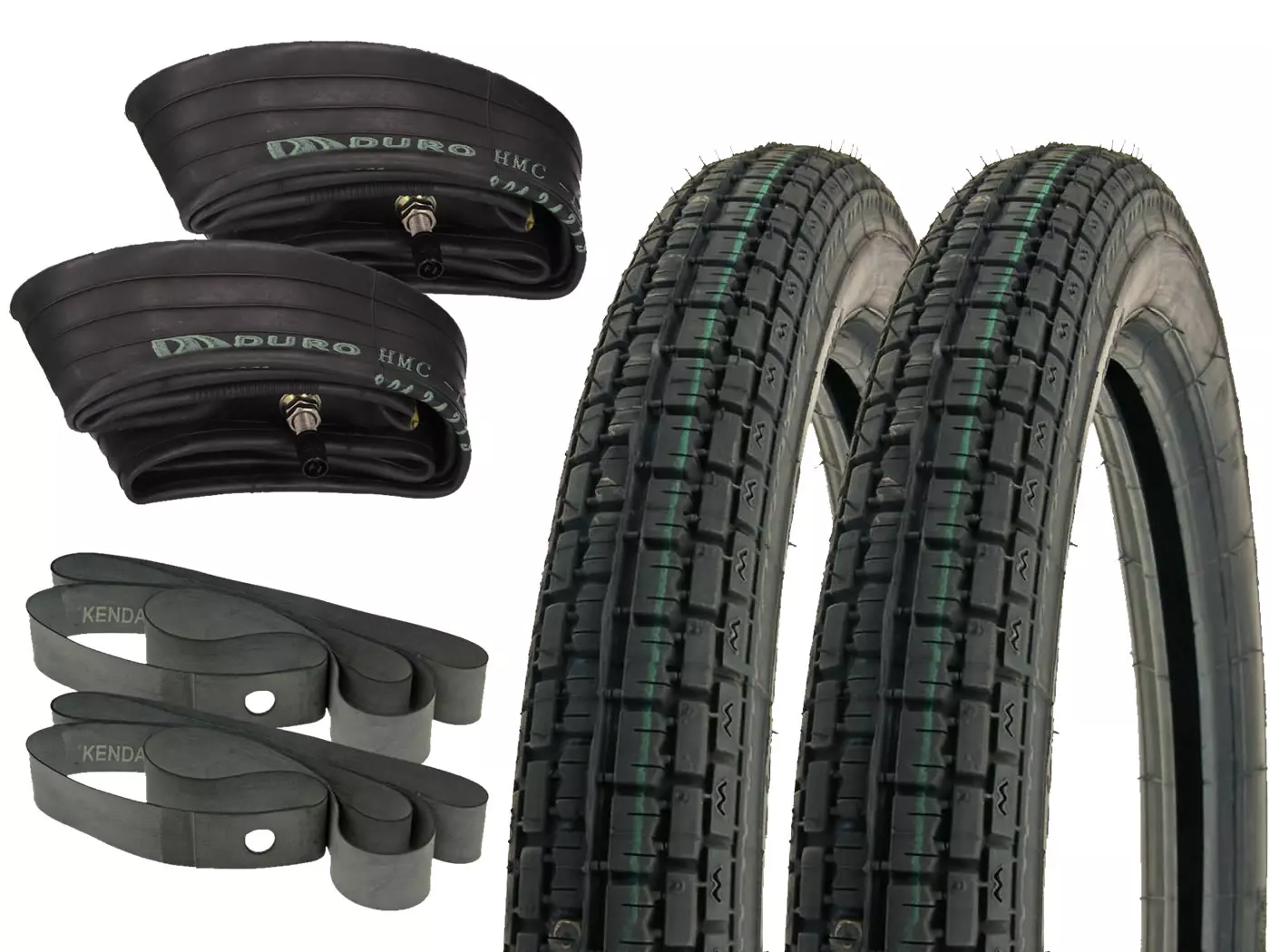 Tire Set Heidenau K30 2.75-16 M/C 46J TT W/ Inner Tube