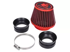 Air Filter Malossi Red Filter E18 Racing 42, 50, 60mm Straight, Red-black For Dellorto PHBH, Mikuni, Keihin Carburetor