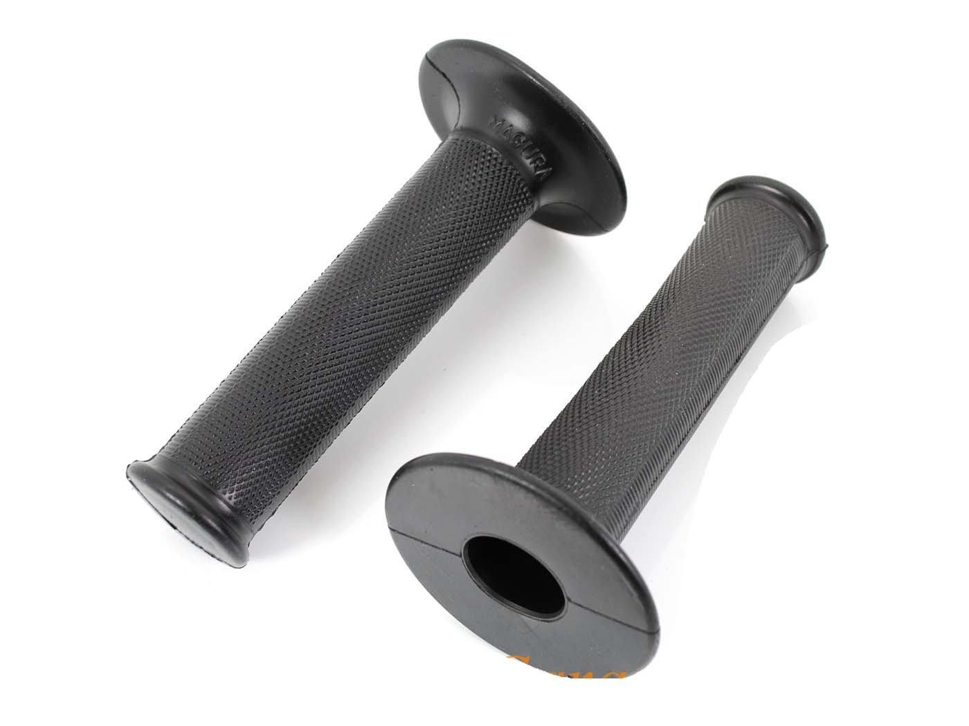 Grip Set Magura Rubber 125mm 22mm 24mm Black For Zündapp GS, MC, KS 125, Kreidler Cross, Hercules K 50, 75 Puch Jet, Racing Miele, DKW, NSU, KTM