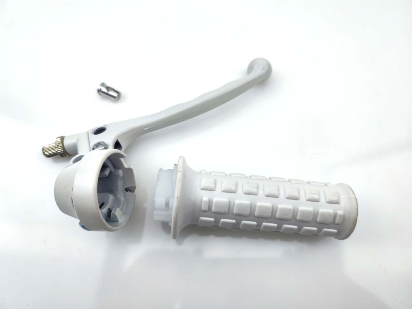 Throttle Grip White With Brake Lever And Rubber Grip For Zündapp, Kreidler, Hercules, Puch, DKW, KTM, Rixe, Sachs, Tomos A 3, 35