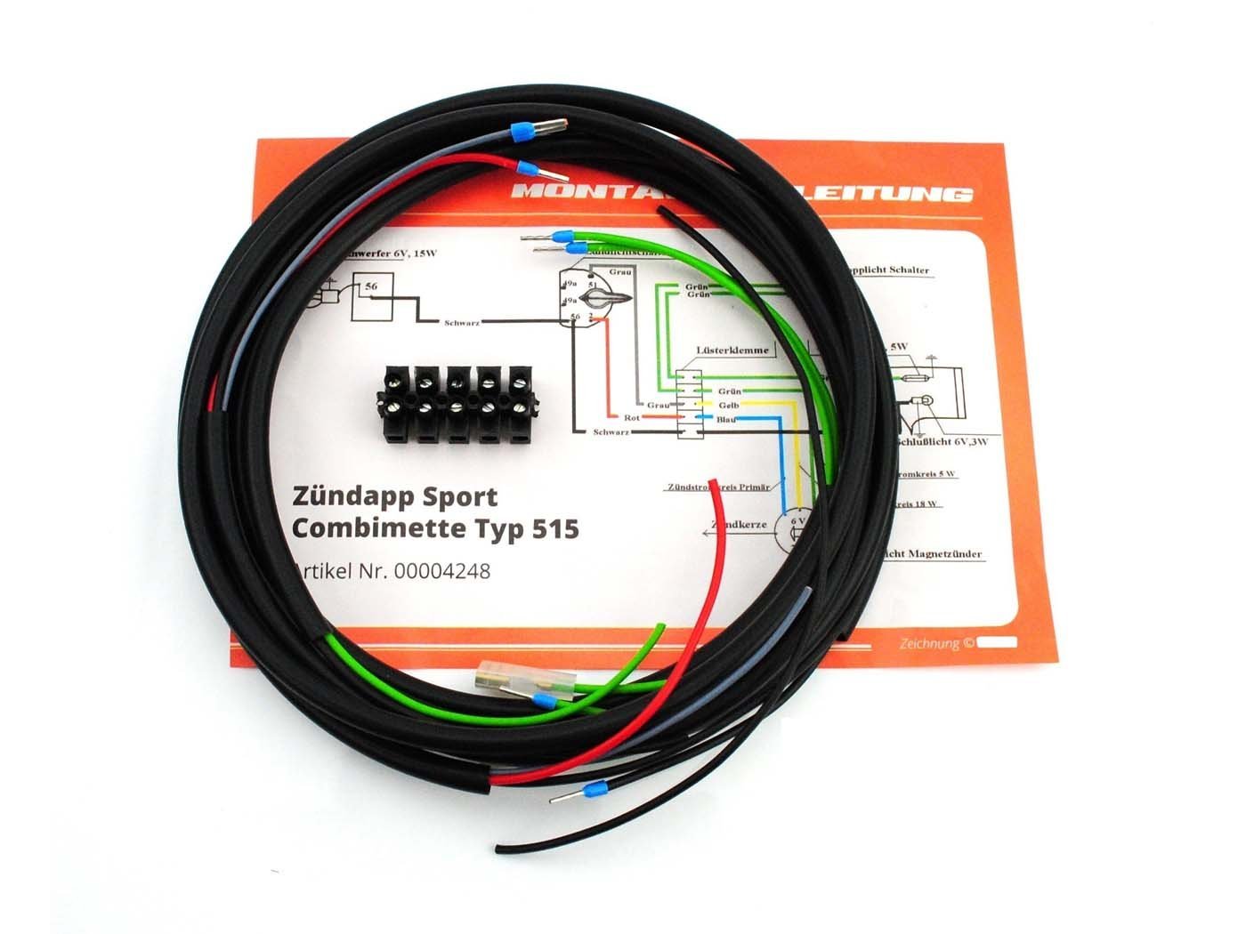 Wiring Harness Goebel Zündapp Sport Combinette Type 515 For Zündapp, Combinette, 515, 510, Moped Mokick