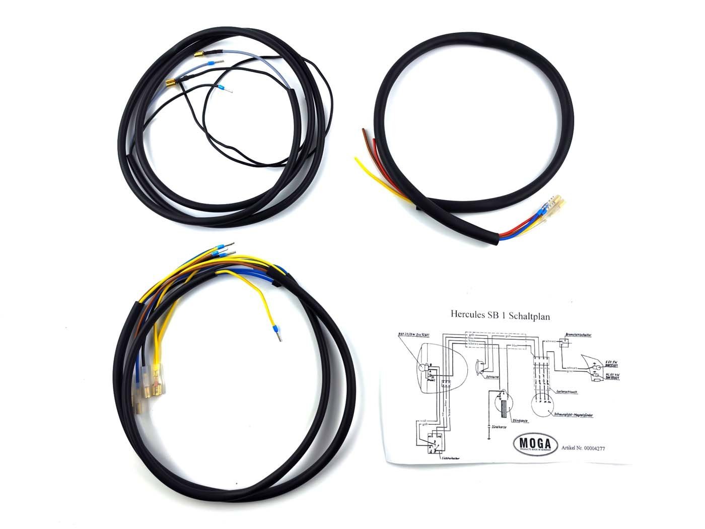 Complete Black Wiring Harness For Hercules, Sport Bike SB 1