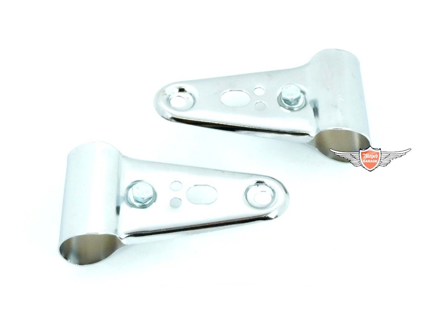 Headlight Bracket Set 26-30mm Universal Chrome For Moped, Moped, Mokick