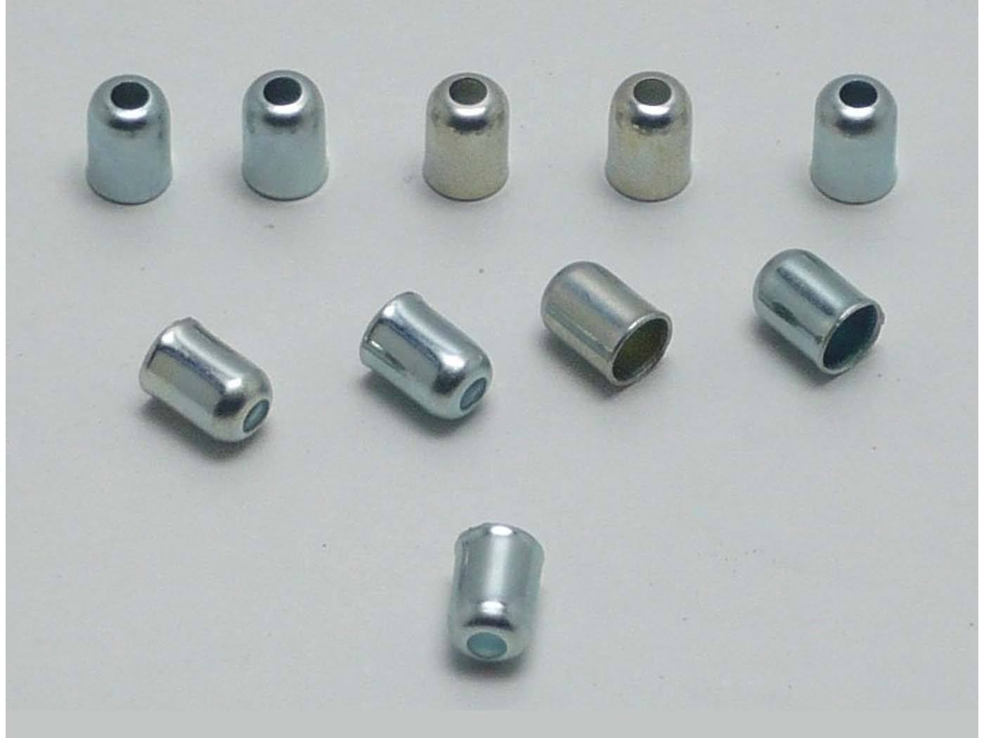 End Sleeves Set Of 10 Pieces Mounting 5.1mm Deep 7mm Bore 2.6mm Outer Diameter 6mm For Moped, Moped, Mokick, KKR Motorcycles