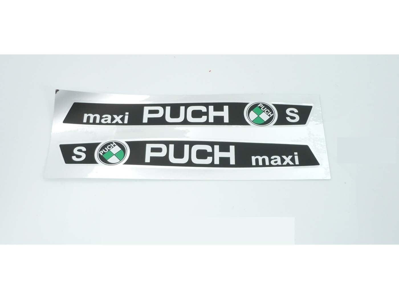 Tank Sticker Set 2 Pieces Colors Silver Black White Green For Puch Maxi S