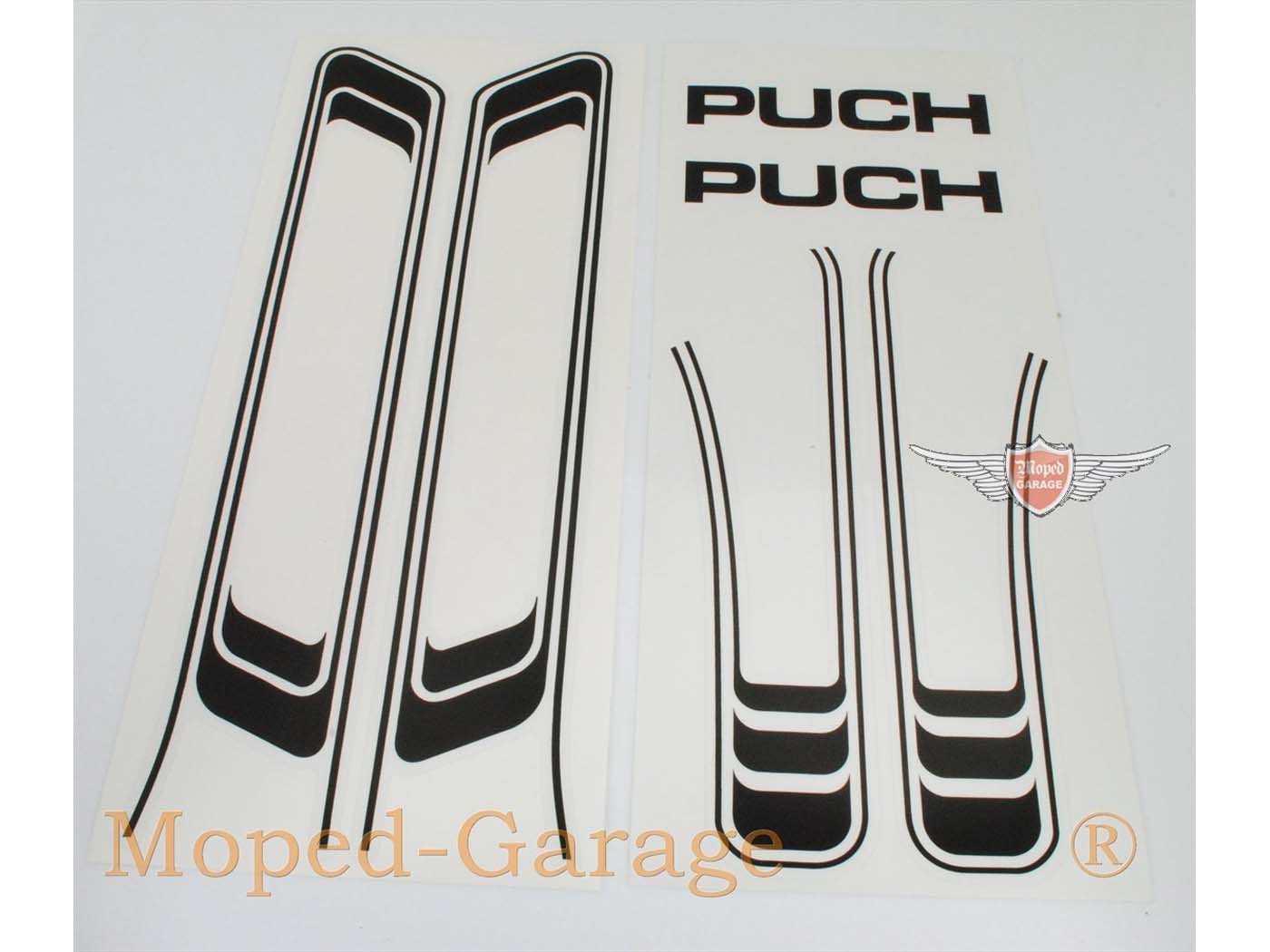 Sticker Set For Tank, Frame PVC Black For Puch Maxi