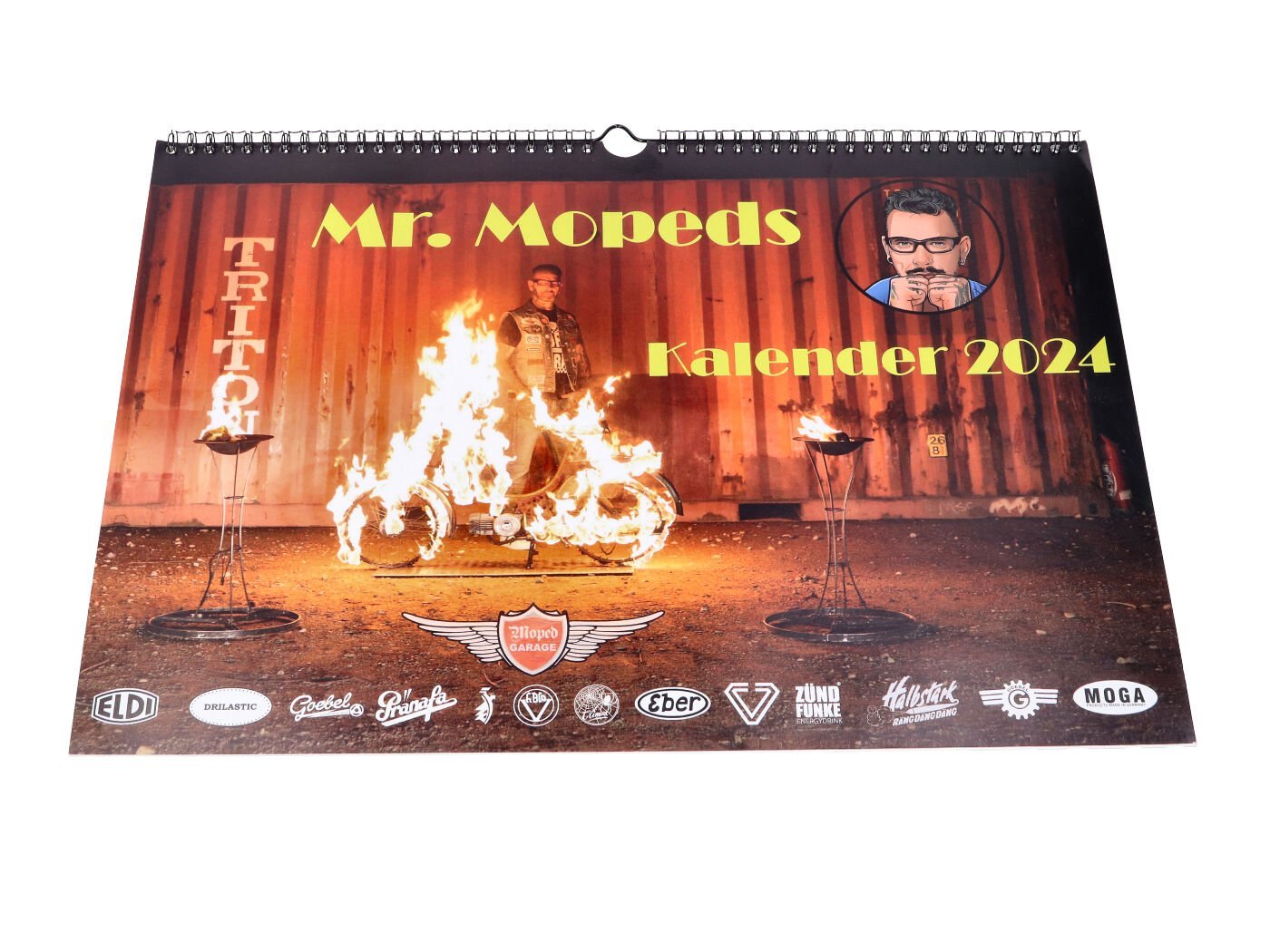 Calendar 2024 Moped Garage Moped Mokick Retro Rockabilly 50s