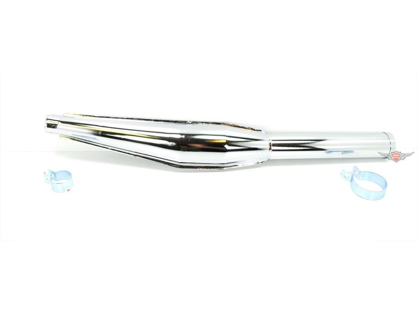 Exhaust Chrome 28mm 660mm For Zündapp CS, KS, GTS, ZR, ZD, ZL, C, Kreidler Florett, LF, LH, RMC, Flory, Hercules Prima, MK, K 50, Ultra, Puch Maxi, Monza