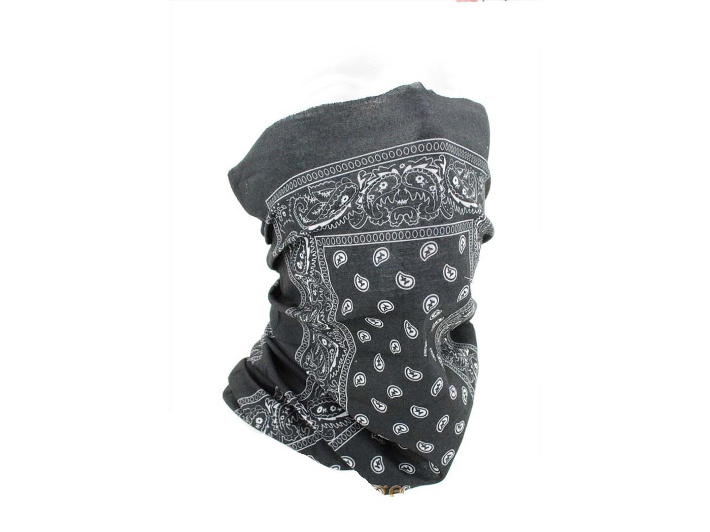 Rider Neckerchief ZAN Black Paisley For Moped Motorcycle Scooter