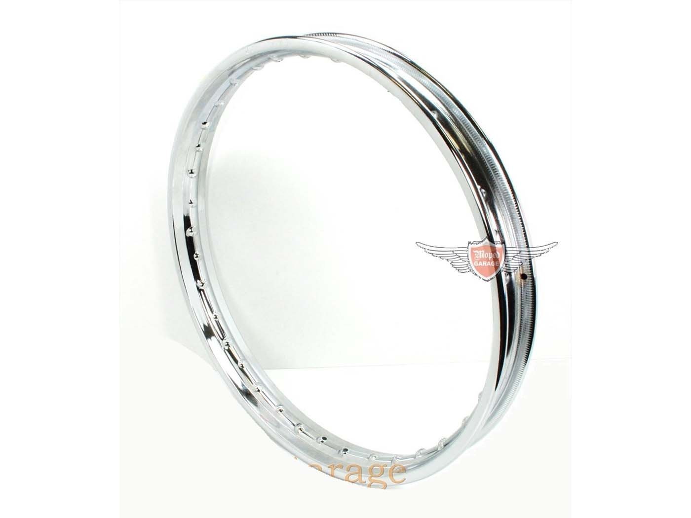 Chrome Rim 1.4 X 17 Inch 36 Holes 6.5mm For Moped, Moped, Mokick, KKR
