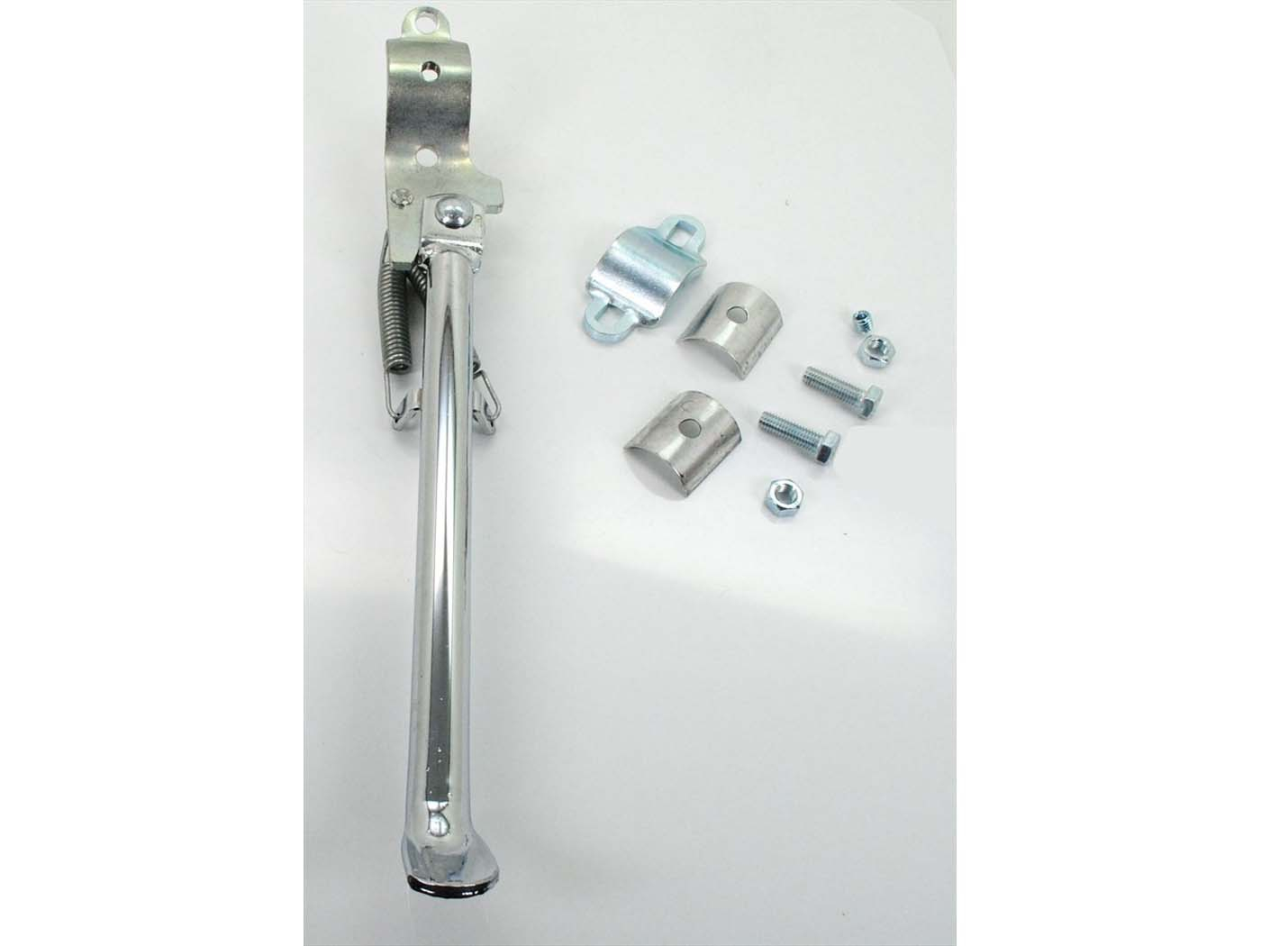 Side Stand Chrome 270mm With Mounting Material For Zündapp, Kreidler, Hercules, Puch, Yamaha