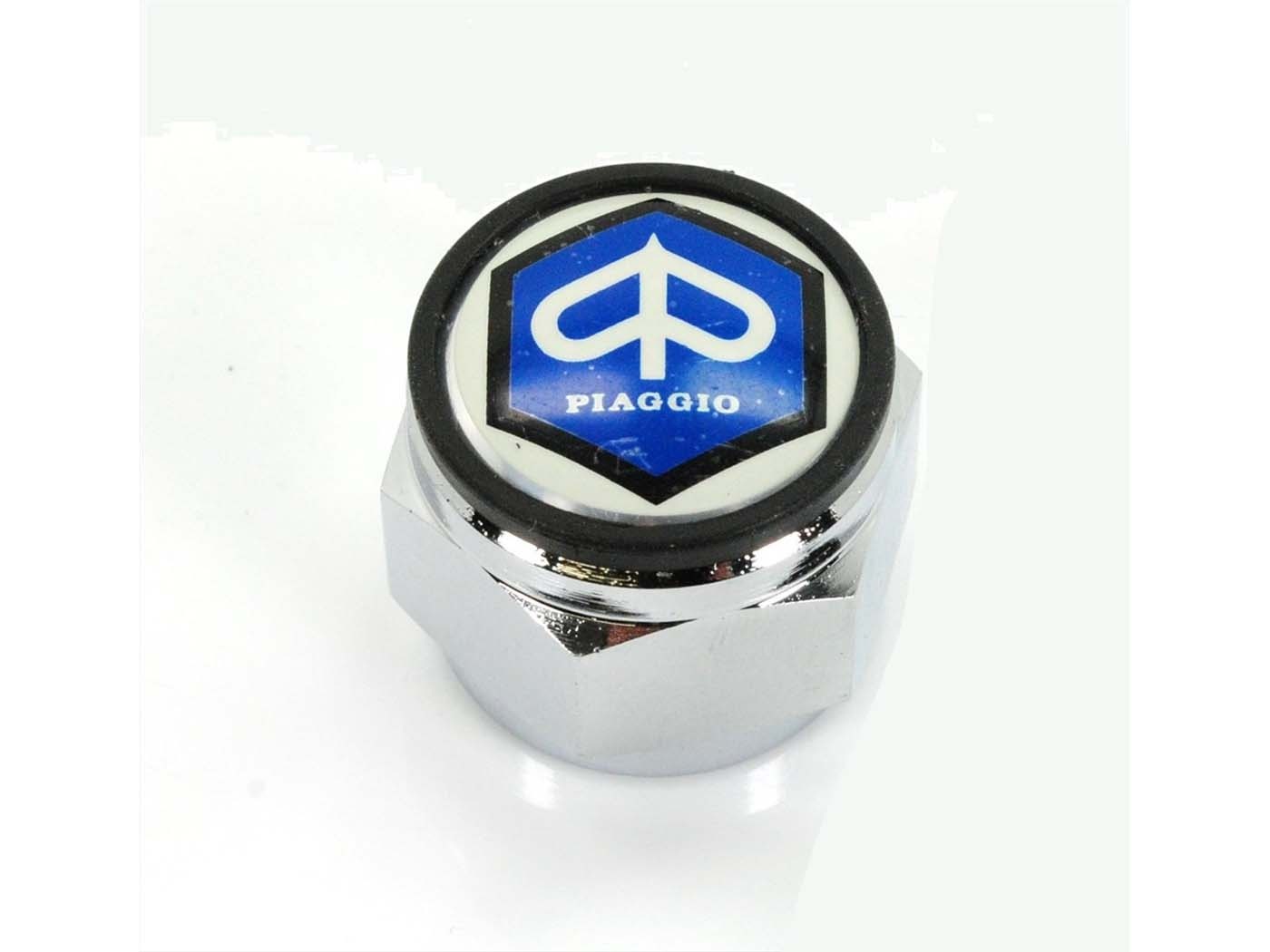Steering Head Bearing Nut / Fork Nut With Emblem Chrome For Piaggio Ciao, Citta