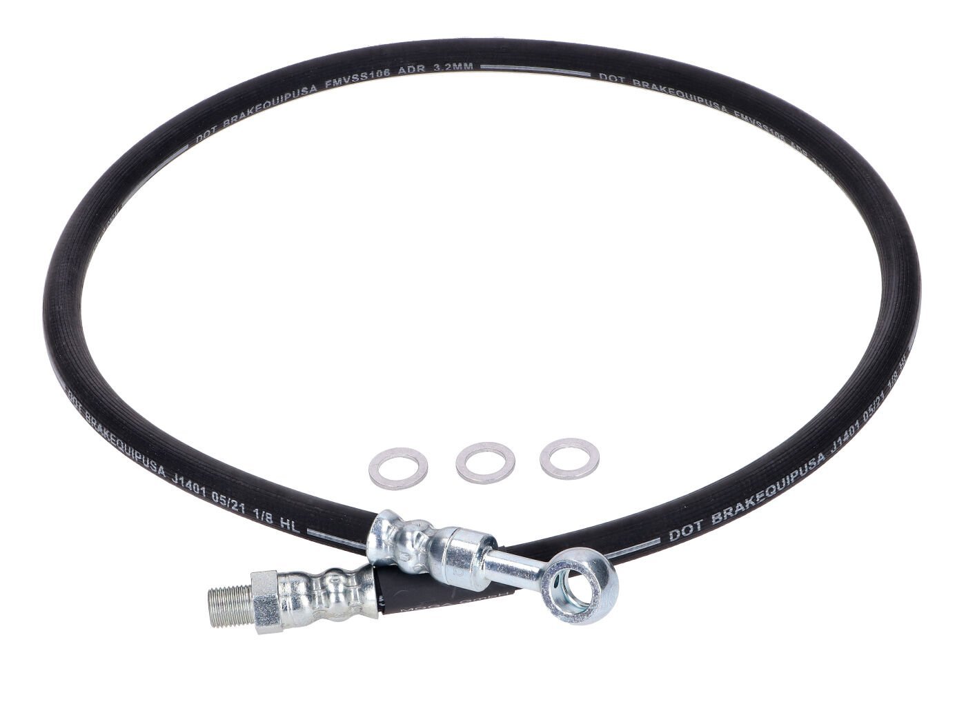 Brake Line MOGA 800mm Black With Sealing Washers For MZ ETZ 125, 150, 250, 251, 301