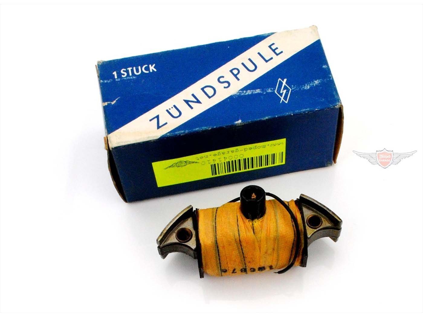 Ignition Coil Moped Mounting Distance 54mm Armature Width 77mm Shoe Width 20mm For Moped, Moped, Mokick, Zweirad Union, DKW, Miele, Rixe, Victoria, Gritzner, Göricke, Hercules, Zündapp, Kreidler, Puch