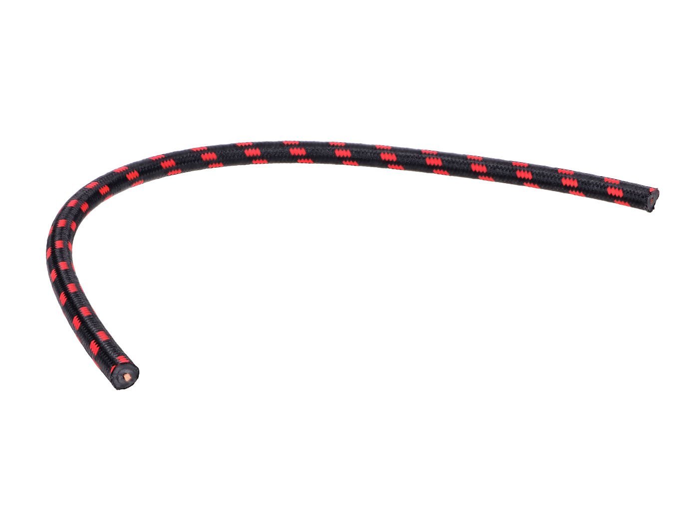 Ignition Cable Goebel Textile Braiding Black-red 30 Cm 7mm For Zündapp, Kreidler, Hercules, Puch, Miele, DKW, Rixe, Göricke, Göbel, Sachs, NSU, Victoria