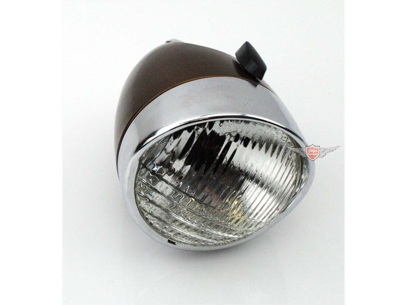 Headlight Union Quick Light Outlet 95mm Dimensions Total Depth Approx. 140mm Outer Diameter 103mm 6 Volt 15 Watt For NSU Quickly, Miele, DKW, Rixe, KTM, Gritzner, Bauer