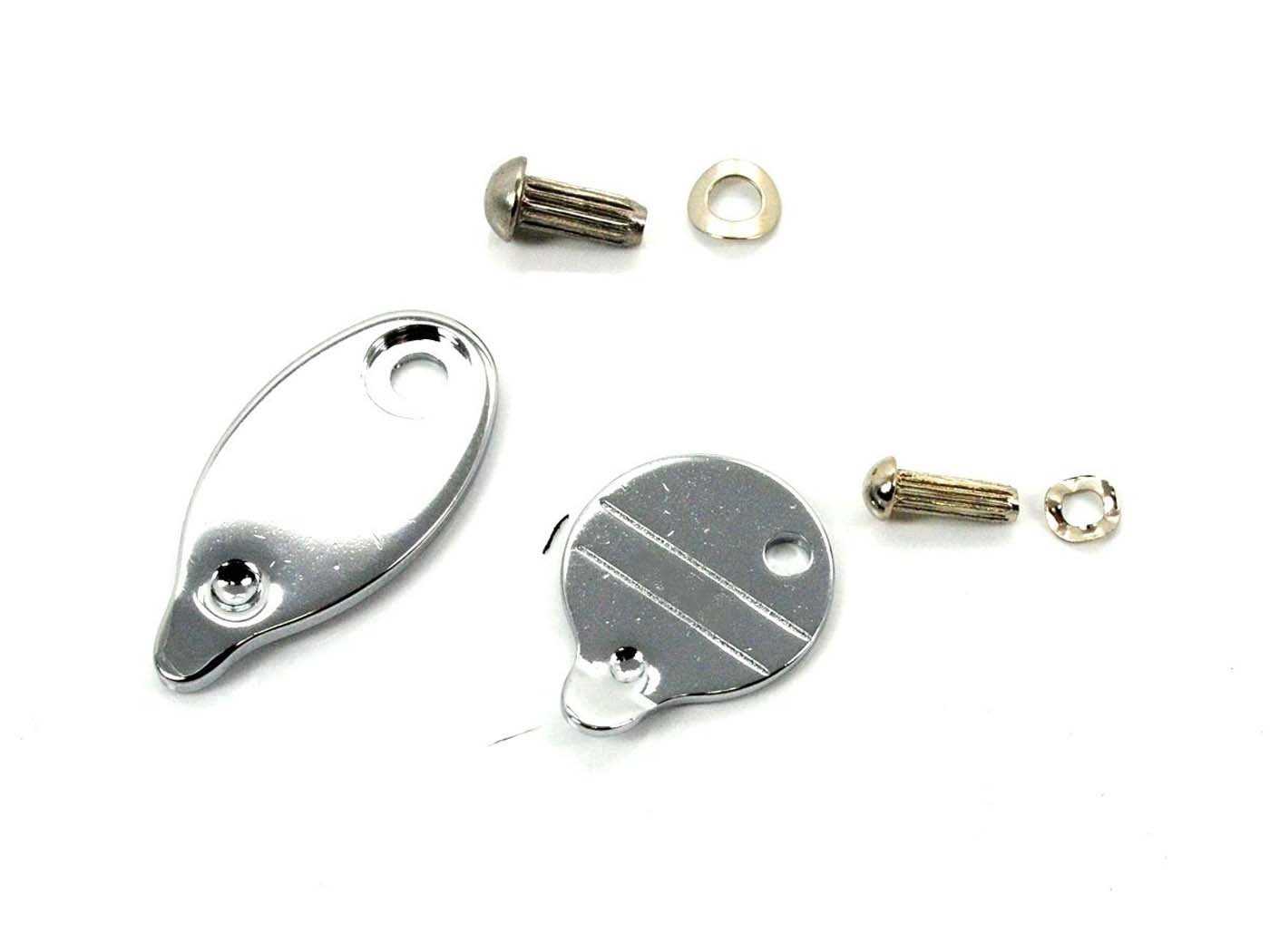 Steering Lock Cover Set Oval Round Metal For Hercules, Zündapp, Kreidler, Puch, Vespa