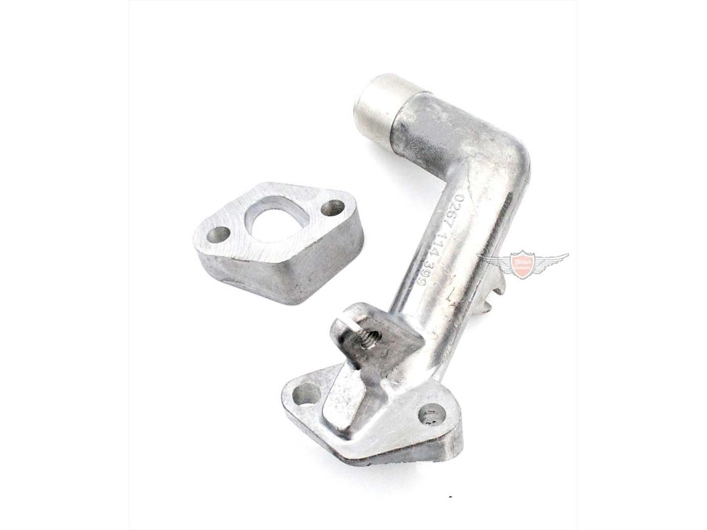 Intake Manifold Aluminum 14mm Slanted With Adapter Plate For Sachs 504, 505, Hercules Prima, M, DKW, KTM Moped, Moped, Mokick