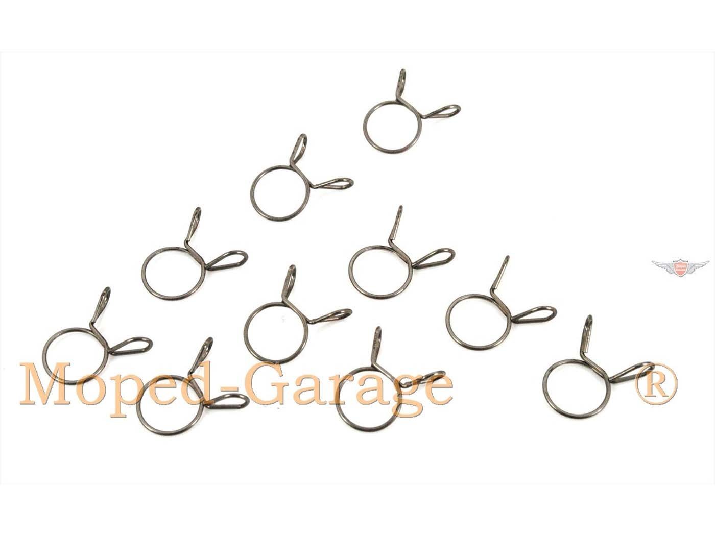 Clamp Fuel Hose 10mm 10-pack For Moped, Moped, Mokick, Scooter