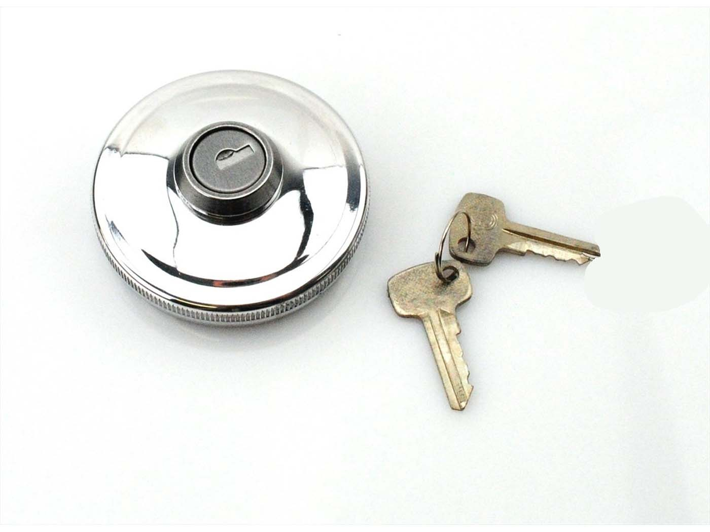 Tank Cap Polished Aluminum 40mm Lockable For Zündapp Combinette KS, GTS, C Type 517, Kreidler Florett, Puch Monza Cobra, Hercules Mopeds, S50, S51, S70, S53, SR50, SR80, KR51/1, KR51/2, SR4-2, SR4-3, SR4-4, SR1, SR2, SR2E